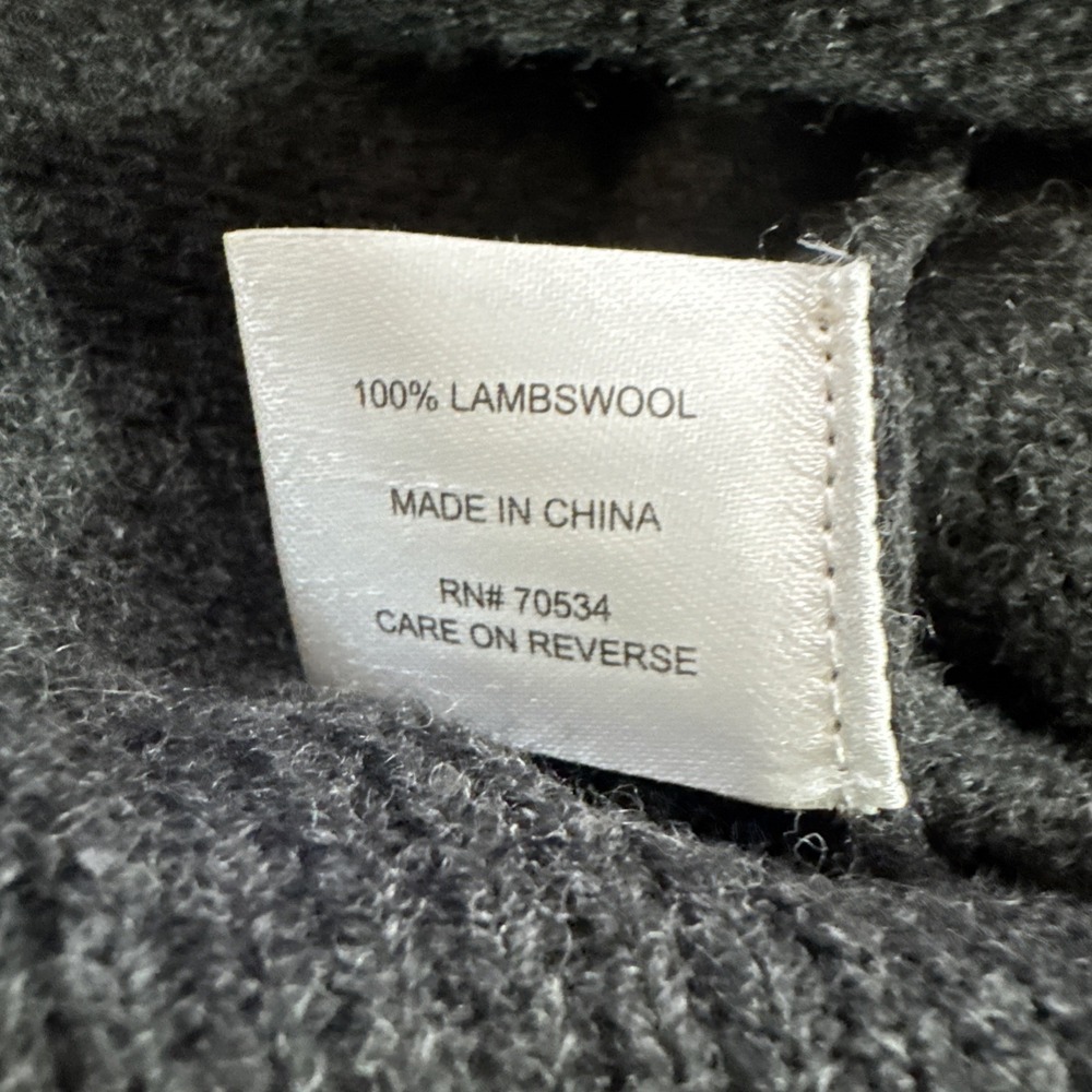 Orvis Cardigan Sweater Mens XXL Charcoal Gray 100% Lambswool V Neck Grandpa - Picture 5 of 9